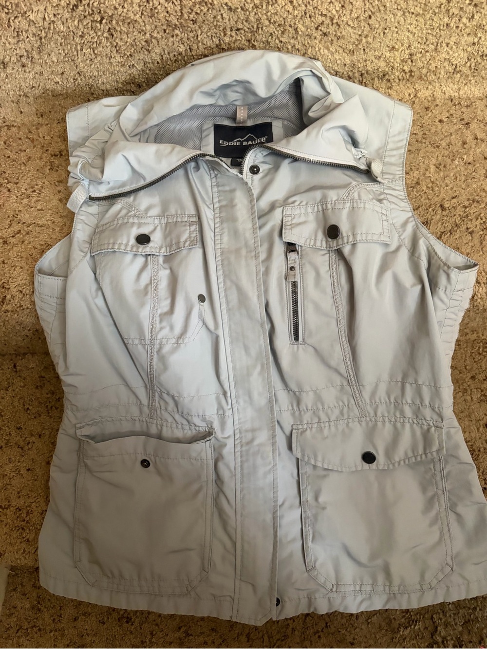 Eddie Bauer Pale Gray Utility Travel Vest